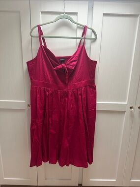 Torrid Mini Poplin Skater cherries jubilee Tie-Front dress NWT 2x pockets.